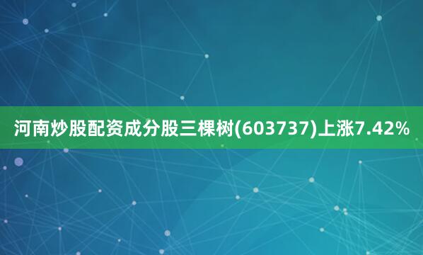 河南炒股配资成分股三棵树(603737)上涨7.42%