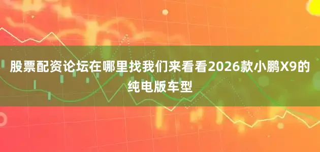 股票配资论坛在哪里找我们来看看2026款小鹏X9的纯电版车型