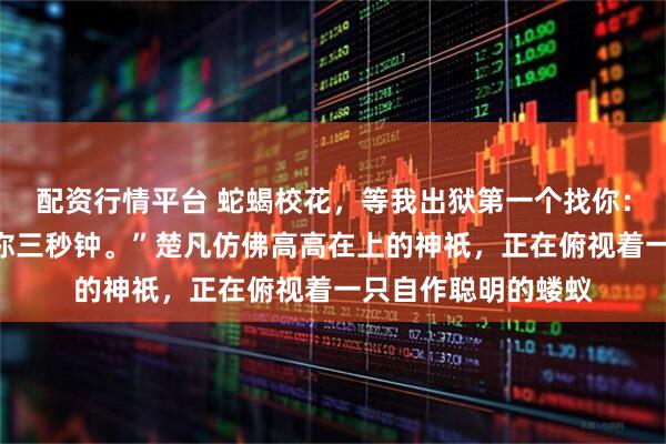 配资行情平台 蛇蝎校花，等我出狱第一个找你：“想好再叫，我给你三秒钟。”楚凡仿佛高高在上的神祇，正在俯视着一只自作聪明的蝼蚁